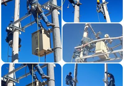 نصب ترانس برق و اجرای سیستم برق‌رسانی در ساختمان سالن اعلام بار شعبه زرین شهر شرکت حمل‌ونقل همدانیان